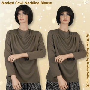 Cowl Neckline Blouse Women Model 02