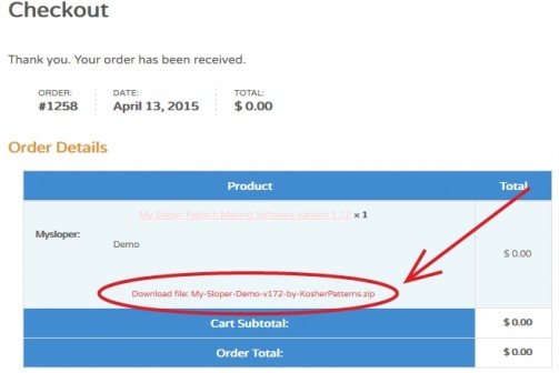 Click on the Download Link under the Product you ordered to download the product.