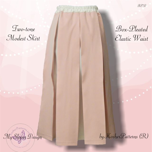 Twotone Box-pleated Skirt