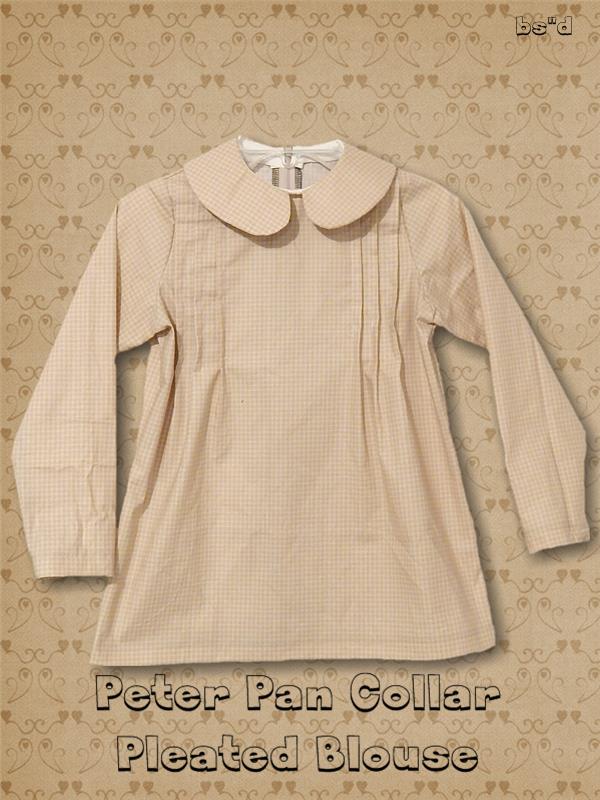 Peter Pan Collar Blouse with Pleated Front