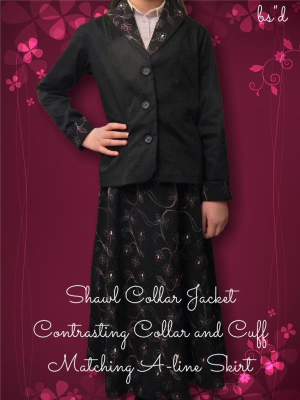 Shawl Collar Jacket with Matching Skirt