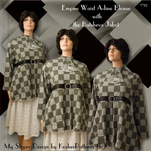 Empire Waist A-line Blouse with the Batsheva Jabot