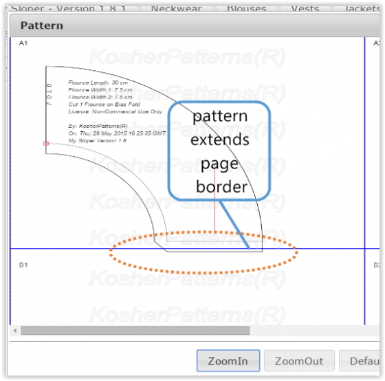 Pattern exceeds page bounday in Landscape mode.