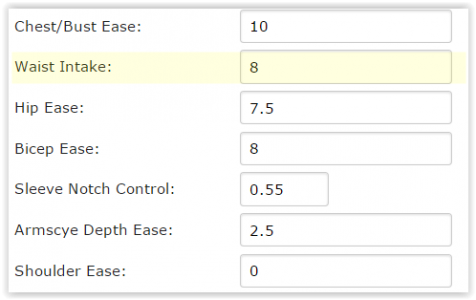 Waist Intake instead of Waist Ease