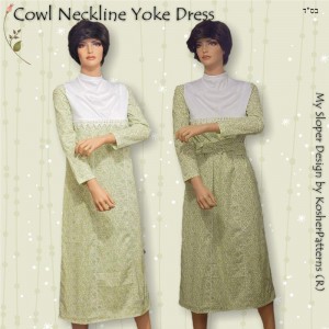 Cowl Neckline Yoke Dress