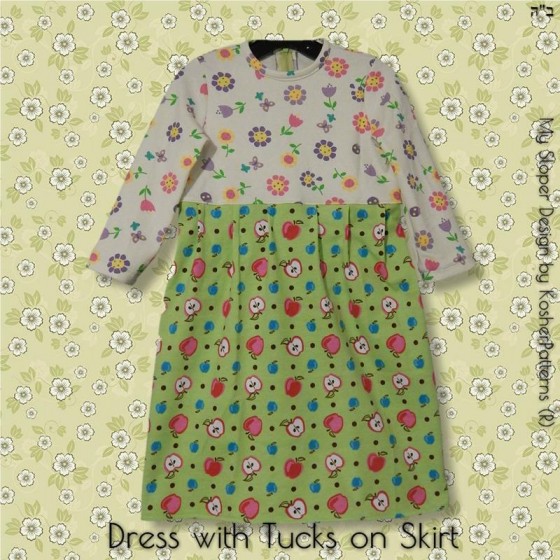 Dress with Tucks on Skirt