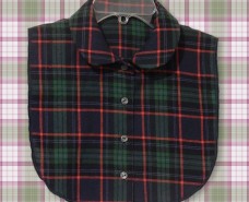 Blue Green Flannel Rounded Sport Collar Style B Dickey