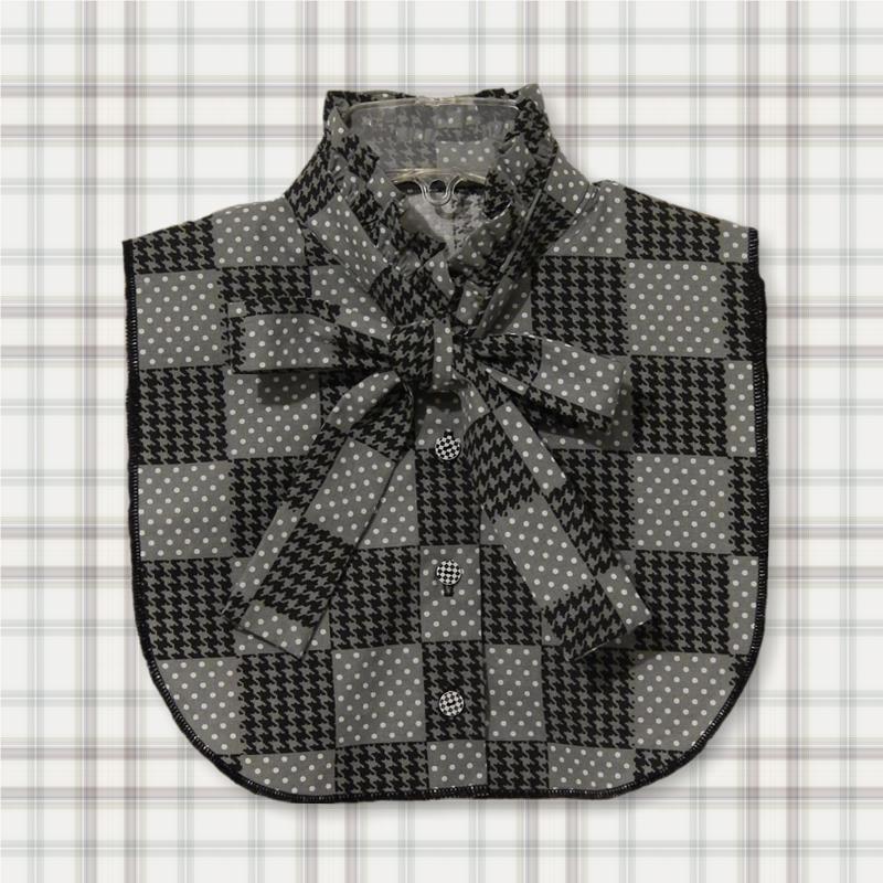 Bow & Frill Collar Houndstooth & Dots Dickey