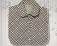 Grey Plaid Convertible Collar Dickey