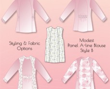 Panel A-line Blouse B Styling Options 02