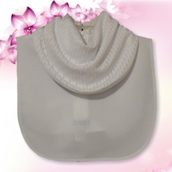 White Textured Cowl Collar Dickey