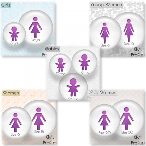 Babies Girls Young Plus Women Size Chart