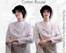 Cowl Neckline Cotton Blouse