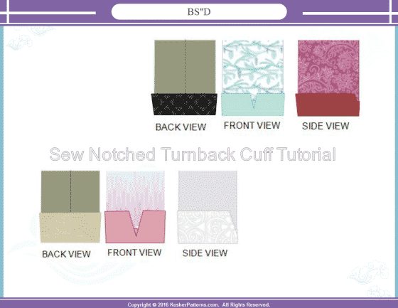 sew notched turnback sleeve cuff